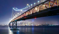 Мост Бэй-Бридж (Сан-Франциско - Окленд) ночью